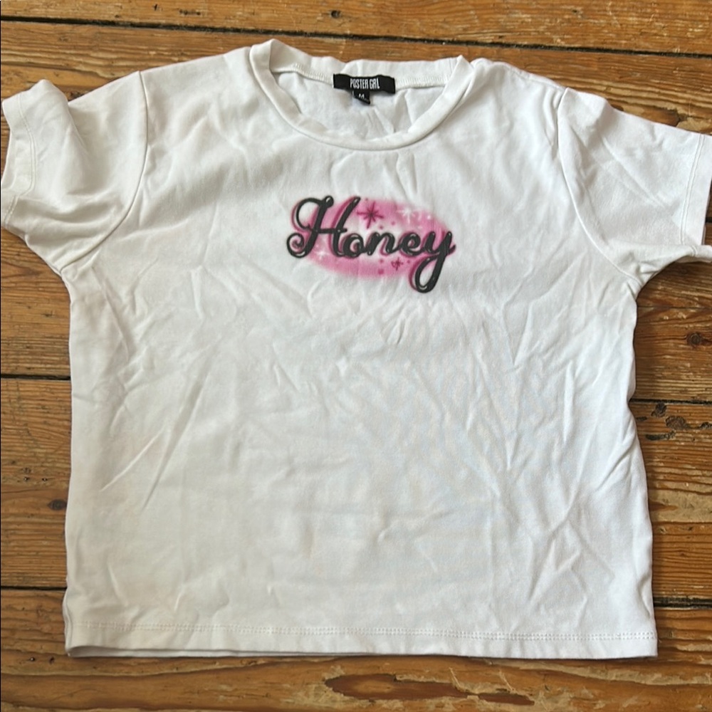 POSTER GIRL White and Pink Crop Top